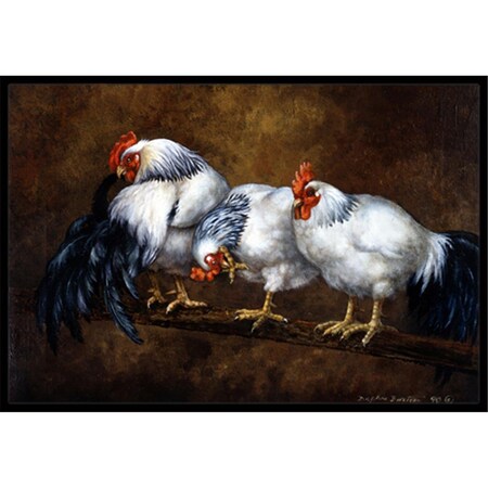 Jensendistributionservices Roosting Rooster & Chickens Indoor or Outdoor Mat, 24 x 36 MI2557267